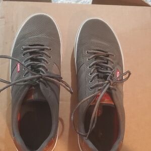 Levi's Gray Minimalist Sneakers with Red Accent